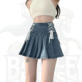 Women’s Faux Denim High-Waisted A-Line Mini Skirt
